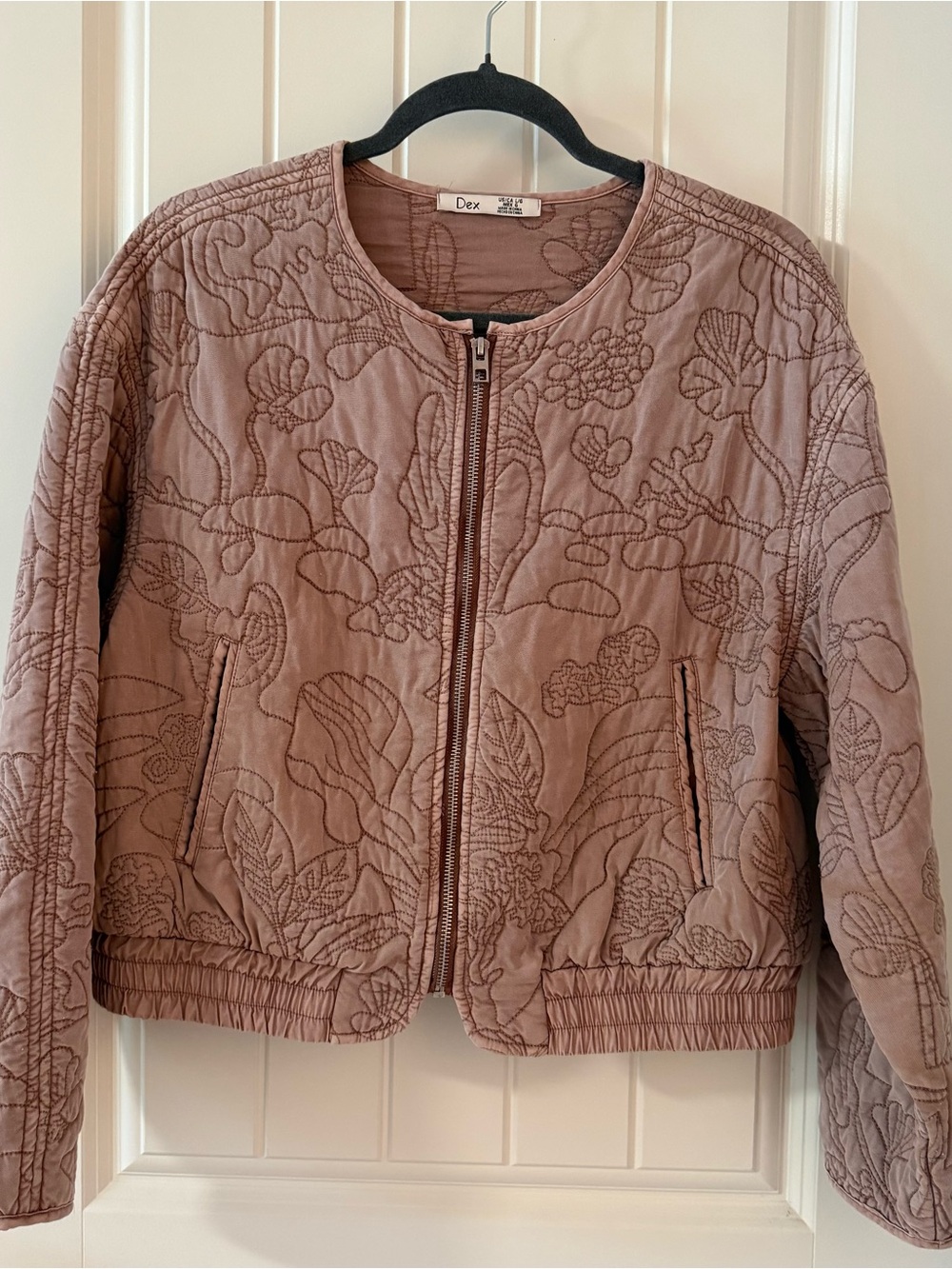 Dex Quilted Bomber Jacket in Mauve